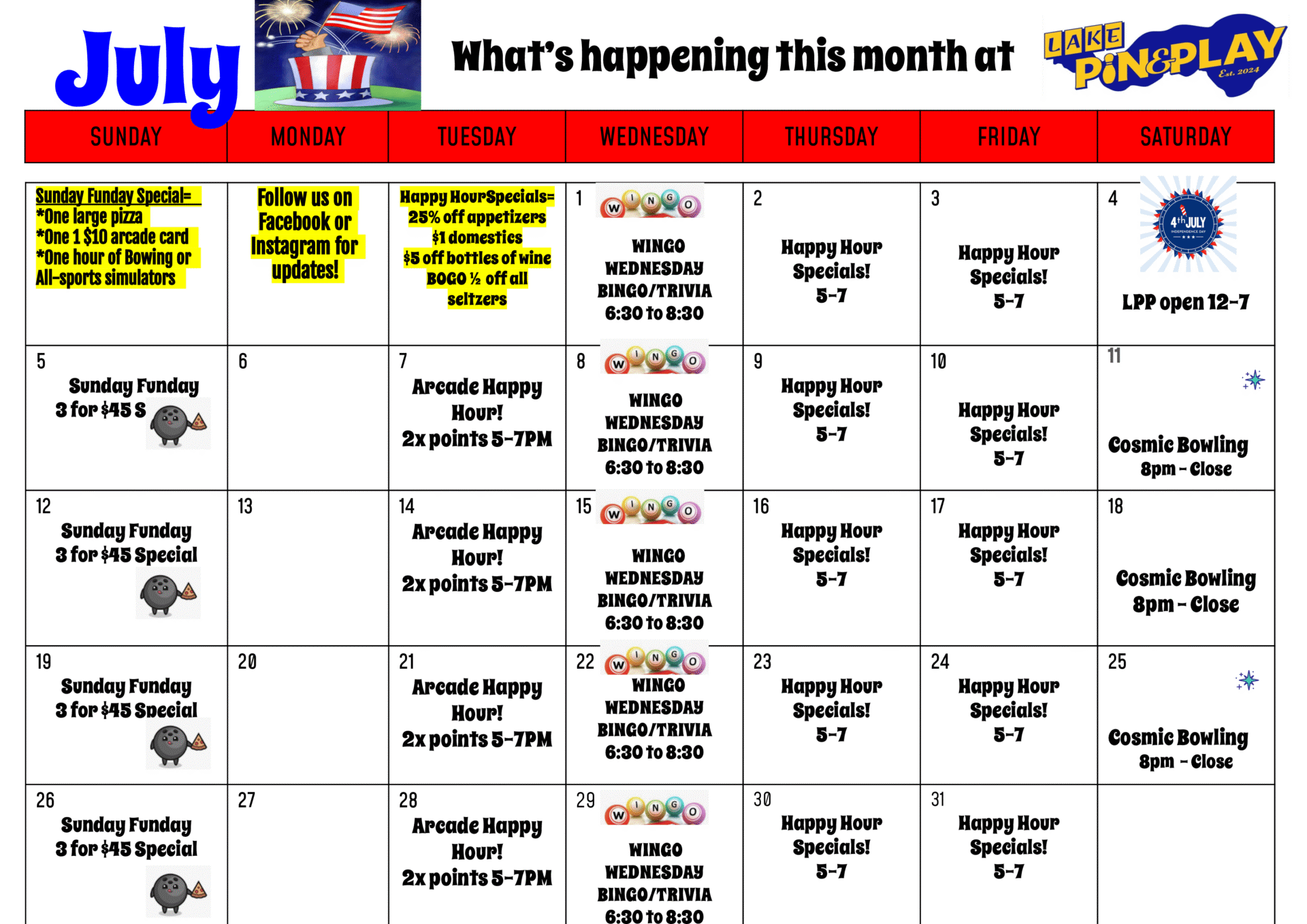 July Lpp Monthly Calendar